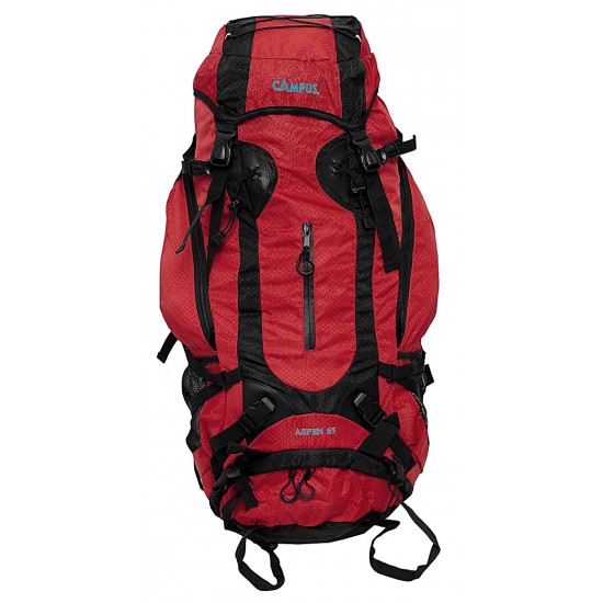 Σακίδιο πλάτης κόκκινο ASPEN 65lt με διπλό πάτο για ορειβασία-πεζοπορία-camping