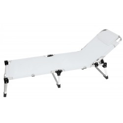 Ξαπλώστρα ενισχυμένη με αλουμίνιο τετραγωνικής διατομής 190x30x58cm σε λευκό χρώμα