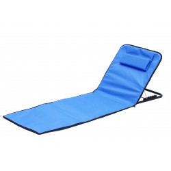 Ξαπλώστρα άμμου με μεταλλική ρυθμιζόμενη πλάτη γαλάζιο