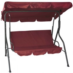 Κούνια μεταλλική τριθέσια σε μπορντώ χρώμα και ανθρακί σκελετό για κήπο βεράντα 170x110x153cm Κούνια μεταλλική τριθέσια σε μπορντώ χρώμα και ανθρακί σκελετό για κήπο βεράντα 170x110x153cm