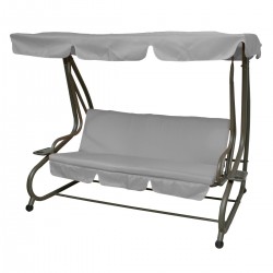 Κούνια κρεβάτι τριθέσια μεταλλική σε γκρι χρώμα και ανθρακί σκελετό 200x120x164cm Κούνια κρεβάτι τριθέσια μεταλλική σε γκρι χρώμα και ανθρακί σκελετό 200x120x164cm