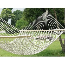 Αιώρα μονή πλεχτή-δίχτυ βαμβακερή 200x80cm με ξύλο για camping-παραλία-κήπο Αιώρα μονή πλεχτή-δίχτυ βαμβακερή 200x80cm με ξύλο για camping-παραλία-κήπο