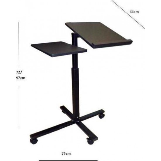 Τραπέζι γραφείο για laptop με ρυθμιζόμενο ύψος, μαύρο 79x44x72/97cm