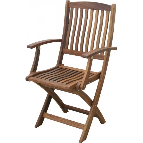 Καρέκλα ξύλινη πτυσσόμενη με μπράτσα 52Χ56ΧH45/93cm ΑΚΑΚΙΑ