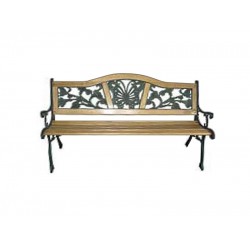 Παγκάκι κήπου με μαντεμένια πόδια και πλαστική πλάτη 1.23x54x40/81cm