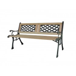 Παγκάκι κήπου με μαντεμένια πόδια και πλαστική πλάτη 123x54x40/74cm
