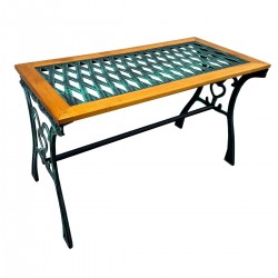 Τραπέζι κήπου-βεράντας ξύλινο με μαντεμένια πόδια 99 x47x57cm Τραπέζι κήπου-βεράντας ξύλινο με μαντεμένια πόδια 99 x47x57cm