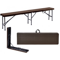 Παγκάκι πτυσσόμενο catering με σχέδιο rattan 180x25xΥ43cm Παγκάκι πτυσσόμενο catering με σχέδιο rattan 180x25xΥ43cm