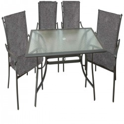 ΣΕΤ ΚΗΠΟΥ ΑΛΟΥΜΙΝΙΟΥ ΑΝΘΡΑΚΙ- ΤΡΑΠΕΖΙ ΜΕ ΓΥΑΛΙ L145xW85xH73cm & ΤΕΣΣΕΡΙΣ ΠΟΛΥΘΡΟΝΕΣ ΜΕ ΜΑΞΙΛΑΡΙ W60xD61xH52/95cm ΣΕΤ ΚΗΠΟΥ ΑΛΟΥΜΙΝΙΟΥ ΑΝΘΡΑΚΙ- ΤΡΑΠΕΖΙ ΜΕ ΓΥΑΛΙ L145xW85xH73cm & ΤΕΣΣΕΡΙΣ ΠΟΛΥΘΡΟΝΕΣ ΜΕ ΜΑΞΙΛΑΡΙ W60xD61xH52/95cm