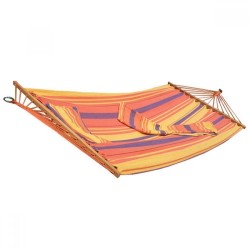 Αιώρα με ύφασμα καραβόπανο- βαμβακερό πολύχρωμη ριγέ με ξύλο 200x100cm και μαξιλάρι Αιώρα με ύφασμα καραβόπανο- βαμβακερό πολύχρωμη ριγέ με ξύλο 200x100cm και μαξιλάρι