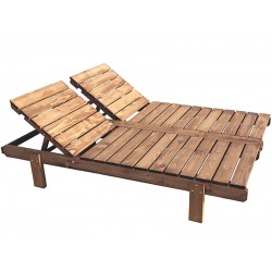 Ξαπλώστρα διπλή ξύλινη για κήπο-παραλία-πισίνα