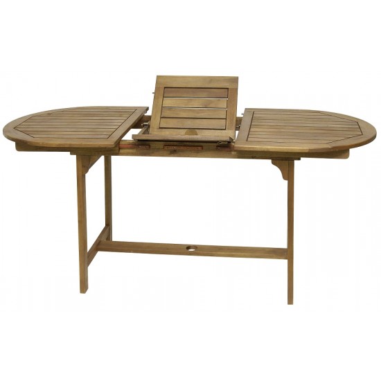 Τραπέζι ξύλινο κήπου-βεράντας επεκτεινόμενο οβάλ 160 X 70 Χ 75cm acacia