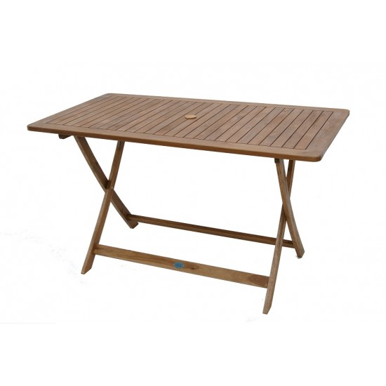 Τραπέζι ξύλινο κήπου-βεράντας πτυσσόμενο ορθογώνιο παραλληλόγραμμο 140 X 75cm ΑΚΑΚΙΑ