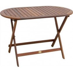 Τραπέζι ξύλινο κήπου-βεράντας πτυσσόμενο οβάλ 120 X 70cm AKAKIA Τραπέζι ξύλινο κήπου-βεράντας πτυσσόμενο οβάλ 120 X 70cm AKAKIA