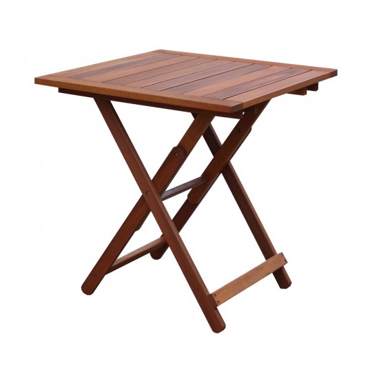 Τραπέζι ξύλινο κήπου-βεράντας πτυσσόμενο τετράγωνο 75 X 75cm meranti