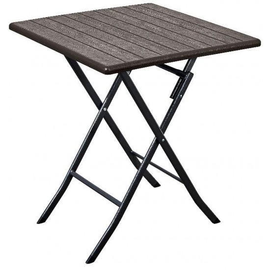 Τραπέζι τετράγωνο catering σπαστό-πτυσσόμενο καφέ χρώμα 62x62cm