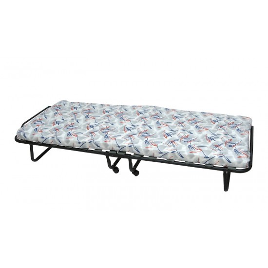Κρεβάτι-ράντζο πτυσσόμενο μεταλλικό με στρώμα  και ρόδες 190x80x35cm