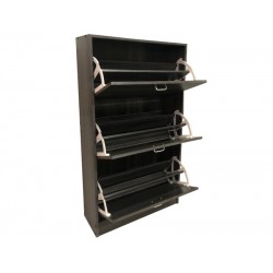 Παπουτσοθήκη σε χρωμα γκρι οξιά  τριών συρταριών με ύψος 115 cm  για 18 ζευγάρια παπούτσια  