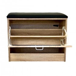 Παπουτσοθήκη-σκαμπό σε χρώμα σφένδαμο 60x24x49cm Παπουτσοθήκη-σκαμπό σε χρώμα σφένδαμο 60x24x49cm