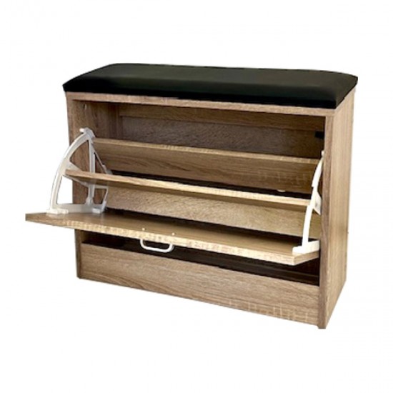 Παπουτσοθήκη-σκαμπό σε χρώμα σφένδαμο 60x24x49cm Παπουτσοθήκη-σκαμπό σε χρώμα σφένδαμο 60x24x49cm