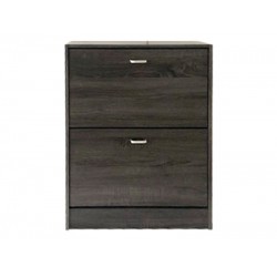 Παπουτσοθήκη σε χρώμα γκρι οξιά δυο συρταριών 63x24x80cm για 12 ζευγάρια παπούτσια  