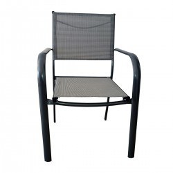 Καρέκλα μεταλλική ανθρακί με μπρ΄άτσα και υφασμα textilene Καρέκλα μεταλλική ανθρακί με μπρ΄άτσα και υφασμα textilene