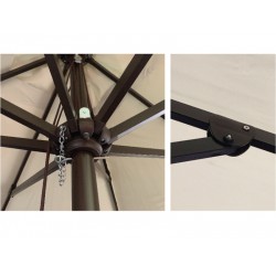 Ομπρέλα τετράγωνη 3Χ3 με ιστό αλουμινίου και 8 ακτίνες και πανί 280γρ/m2 χωρις βολάν Ομπρέλα τετράγωνη 3Χ3 με ιστό αλουμινίου και 8 ακτίνες και πανί 280γρ/m2 χωρις βολάν