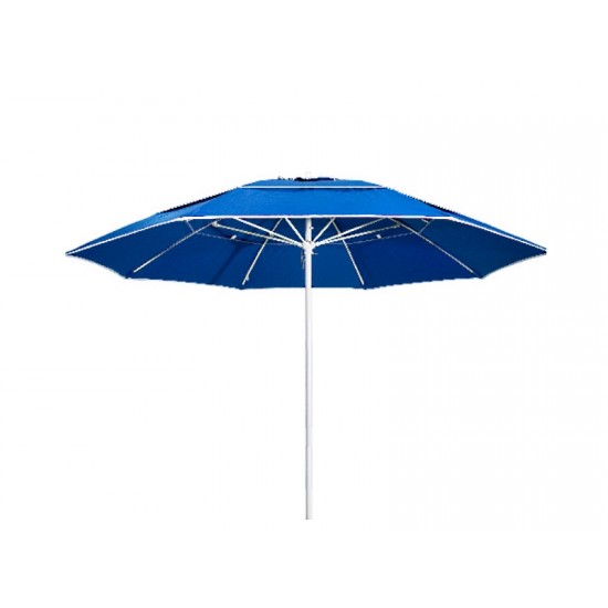 Επαγγελματική ομπρέλα κήπου - παραλίας-πισίνας  2.5m με μπλε πανί και δύο αεραγωγούς