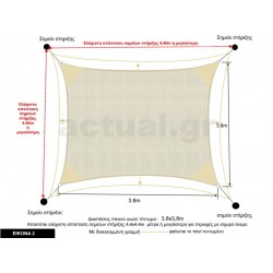 Πανί σκίασης HDPE 140γρ/m2 μπεζ διαστάσεων 4x4m με 4 κρίκους στις γωνίες και καμπύλες πλευρές Πανί σκίασης HDPE 140γρ/m2 μπεζ διαστάσεων 4x4m με 4 κρίκους στις γωνίες και καμπύλες πλευρές
