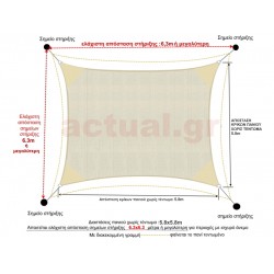 Πανί σκίασης HDPE 320γρ/m2 μπεζ διαστάσεων 6x6m βαρέως τύπου κατασκευή με 4 κρίκους στις γωνίες και καμπύλες πλευρές Πανί σκίασης HDPE 320γρ/m2 μπεζ διαστάσεων 6x6m βαρέως τύπου κατασκευή με 4 κρίκους στις γωνίες και καμπύλες πλευρές