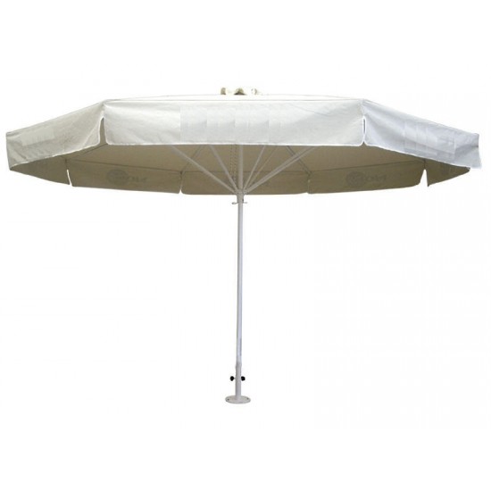 Επαγγελματική ομπρέλα Φ4m βαρέως τύπου με ιστό αλουμινίου Φ50mm και 100% αδιάβροχο εκρού πανί 280γρ/m3