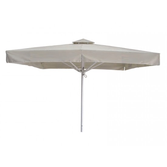 Επαγγελματική ομπρέλα 3.5Χ3.5 βαρέως τύπου με ιστό αλουμινίου Φ50και 100% αδιάβροχο εκρού πανί 280γρ/m3