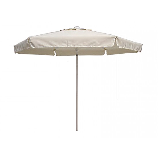 Επαγγελματική ομπρέλα Φ2.5m με ιστό αλουμινίου Φ40 και 100% αδιάβροχο εκρού πανί 280γρ/m3 και 6 ακτίνες