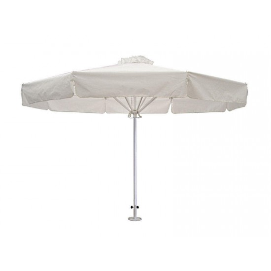 Επαγγελματική ομπρέλα Φ2.5m βαρέως τύπου με ιστό αλουμινίου Φ50 και 100% αδιάβροχο εκρού πανί 280γρ/m3 και 8 ακτίνες