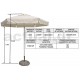 Επαγγελματική ομπρέλα Φ2 με ιστό αλουμινίου Φ32 και 100% αδιάβροχο εκρού πανί 280γρ/m3 και 6 ακτίνες