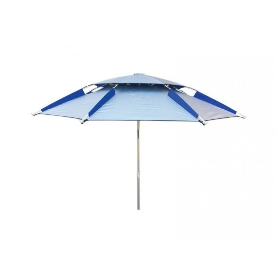 Ομπρέλα παραλίας TREND 2.30m αντιανεμική με βάση στηριξης και πασσαλάκια με σχοινί σε μπλε χρώμα