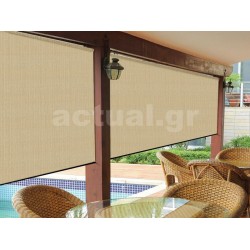 Στόρι διαστάσεων πλάτους 1,5 x ύψους 2,5 μέτρα roll-up με πανί σκίασης HDPE 285gr/m2 σε μπεζ χρώμα Στόρι διαστάσεων πλάτους 1,5 x ύψους 2,5 μέτρα roll-up με πανί σκίασης HDPE 285gr/m2 σε μπεζ χρώμα