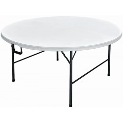 Τραπέζι μεταλλικό catering στρογγυλό πτυσσομενο λευκό Φ1.60m x ΄ύψος 74cm
