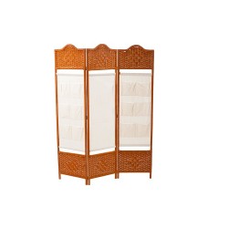 Παραβάν τρίφυλλο ξύλινο με επένδυση ύφασμα με τσέπες 120 x 175cm