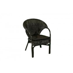 Πολυθρόνα bamboo μαύρη με μαξιλάρι Πολυθρόνα bamboo μαύρη με μαξιλάρι