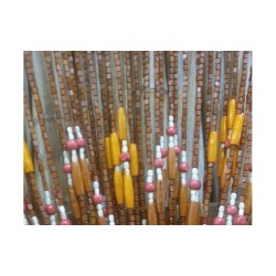 Κουρτίνα δίχρωμη με ξύλινες χάντρες για τροχόσπιτο ή πόρτα σπιτιού 220x90cm Κουρτίνα δίχρωμη με ξύλινες χάντρες για τροχόσπιτο ή πόρτα σπιτιού 220x90cm