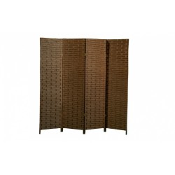 Παραβάν τετράφυλλο πλεχτό από φλούδα μπαμπού καφέ χρώμα 180 Χ 180cm