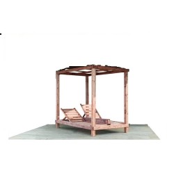 Ξαπλώστρα διπλή ξύλινη, με ανάκλιση και διαχωριστικό πάσο 140x200x200 cm Ξαπλώστρα διπλή ξύλινη, με ανάκλιση και διαχωριστικό πάσο 140x200x200 cm