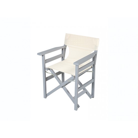 Καρέκλα σκηνοθέτη λευκή ξύλινη 53x57x86cm