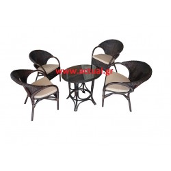 Τραπεζαρία κήπου-βεράντας μπαμπού-bamboo 5 τεμάχια με μαξιλάρια Τραπεζαρία κήπου-βεράντας μπαμπού-bamboo 5 τεμάχια με μαξιλάρια