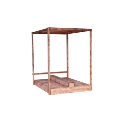 Ξαπλώστρα διπλή ξύλινη, με διαχωριστικό πάσο 140x200x200 cm σε καρυδί χρώμα Ξαπλώστρα διπλή ξύλινη, με διαχωριστικό πάσο 140x200x200 cm σε καρυδί χρώμα