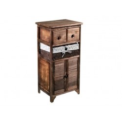 Συρταριέρα με 2 ξύλινα συρτάρια 1 ψάθινο και ντουλάπι 45x35x70cm Συρταριέρα με 2 ξύλινα συρτάρια 1 ψάθινο και ντουλάπι 45x35x70cm