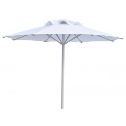Ομπρέλα κήπου - πισίνας επαγγελματική διαμέτρου 2,4m σκελετός αλουμινίου λευκός και πανί 250γρ λευκό-άσπρο