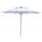 Ομπρέλα κήπου - πισίνας επαγγελματική διαμέτρου 2,4m σκελετός αλουμινίου λευκός και πανί 250γρ λευκό-άσπρο
