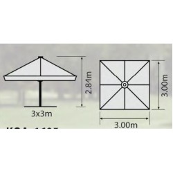 Ομπρέλα επαγγελματική τετράγωνη 3Χ3 με ιστό αλουμινίου και 8 ακτίνες και πανί 250γρ/m2 Ομπρέλα επαγγελματική τετράγωνη 3Χ3 με ιστό αλουμινίου και 8 ακτίνες και πανί 250γρ/m2